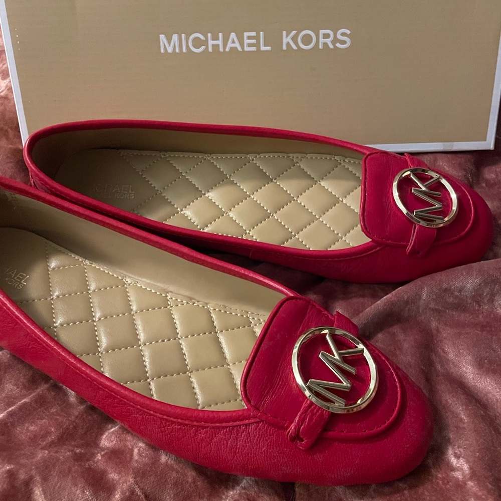 Michael Kors red flats size 9.5